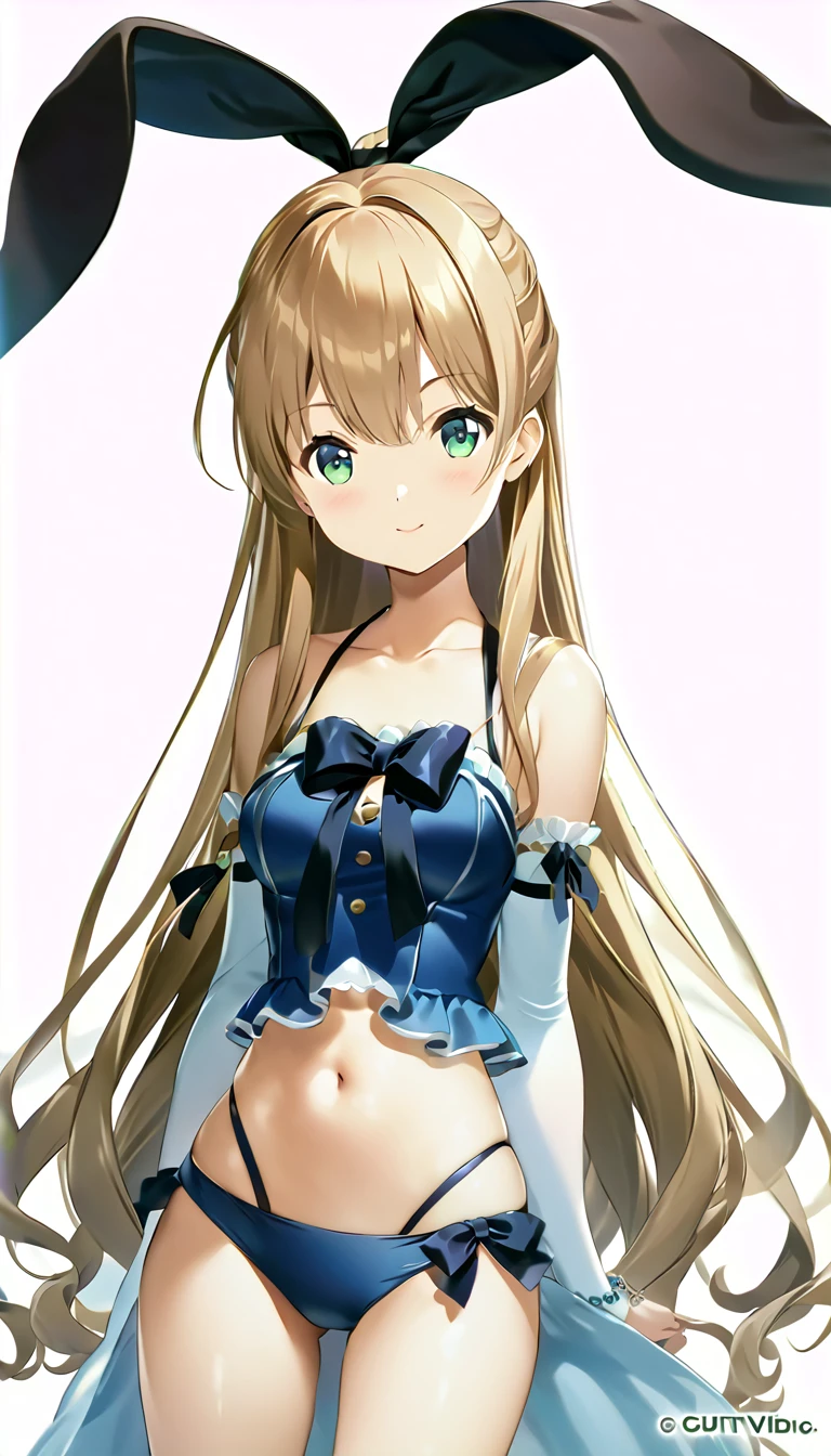 Long Hair Anime Girl, Azur Lane Style, From the Azur Lane video game, April Rendering, Wearing a swimsuit, Smooth anime CG art, Azur Lane Characters, Enchanting anime girl, Cute girl anime visuals, Long Hair Anime Girl