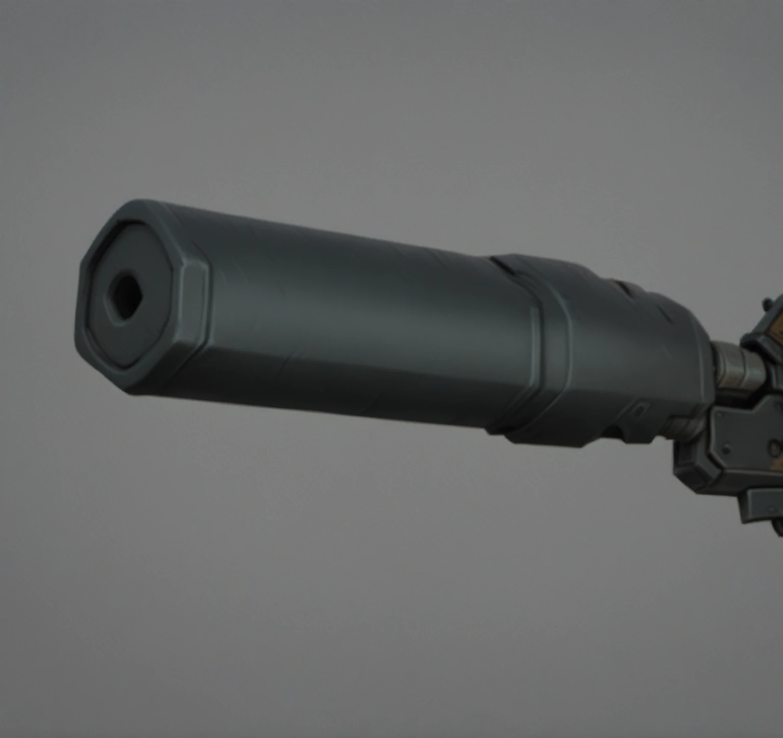 rifle barrel, borderlands style, artstation, realystic, meletary, hand paint texture, gray color, low detail, 3d