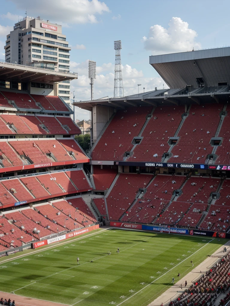 ((best quality)), Football, Stadium, Red-White Club, No People