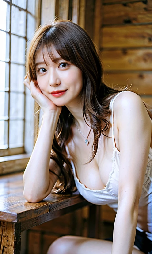 .(((Spread your legs、Touching the vagina、Masturbation in the gym、Sitting on the mat and masturbating、Luxurious and sheer white bra and panties、Seductive waist、Shoulder-length hair:1.4))).((Medium Short Hair、丸みのあるBig Breasts、She is wearing a white polo shirt and luxurious white panties.、:1.4))、Cream Hair Color、Her huge breasts are obvious even through her clothes...、Small earrings、Light brown hair color、:1.4))、Shiny Hair、Light beige hair color、Background Blur、Light brown hair、{{Cowgirl Shot}}、((Close-up shot from the waist up、Big Breasts:1.4))、Big Breasts、にっこりsmile、服からでも分かるBig Breasts、Cowboy Shot、素敵なsmile、((Revealing clothing))、Full body photo、ring、Tuck your hair behind one ear、Silver Necklace、smile、Caustics、Highly detailed photos、Big Breasts、Super no makeup、(8K、RAW Photos、Highest quality、masterpiece:1.2)、(Realistic、Realistic)、1 Girl、((Big Breastsショートヘア、Looking into the camera:1.4))、Hair blowing in the wind