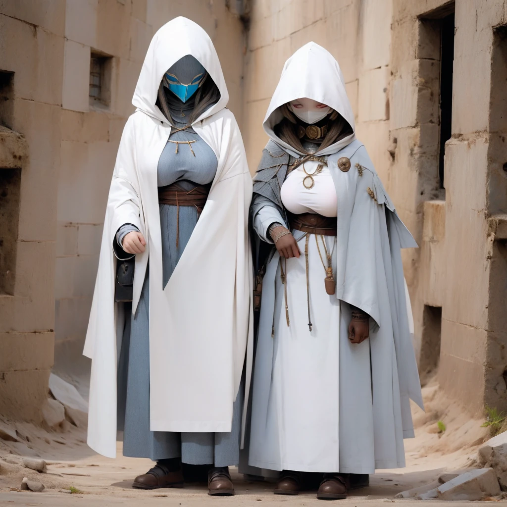 ((giganticbreasts)),pale skin,girl,clothed,wizard hooded cloak,Iron Mask