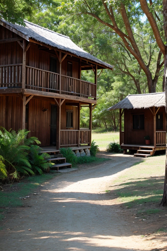 Huts and villege