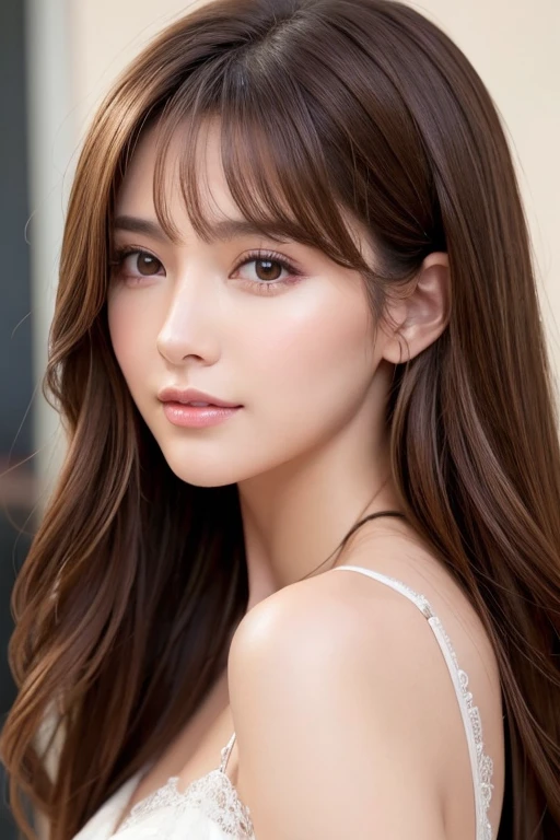 A beautiful woman with brown hair I'm crying