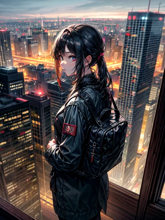 1 girl, city background, avatar