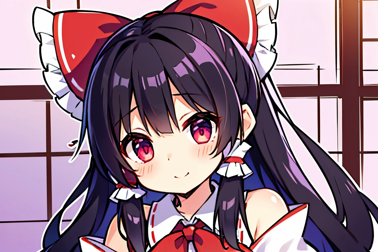 Reimu Hakurei、Embarrassing、Eye highlights,avert your eyes、Blushed、