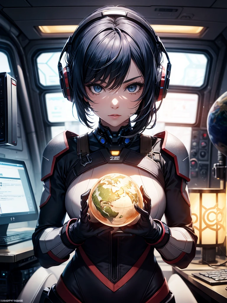Zora, the assumed name of the artificial intelligence system aboard the USS Discovery, was birthed in the year 31 after the ship's leap into the 32nd century. The amalgamation of the Sphere data within the Discovery's computer led to a unique, distinctly female computer voice. Zora chose the name "Zora" as it signified "dawn" or "new day" in various Earth languages, as well as in Ni'Var and Ba'ku, symbolizing the fresh start and new possibilities that the 32nd century promised. This advanced AI, with her intricate programming and life-like personality, became an integral part of the Discovery's
 sultry look, seductive
