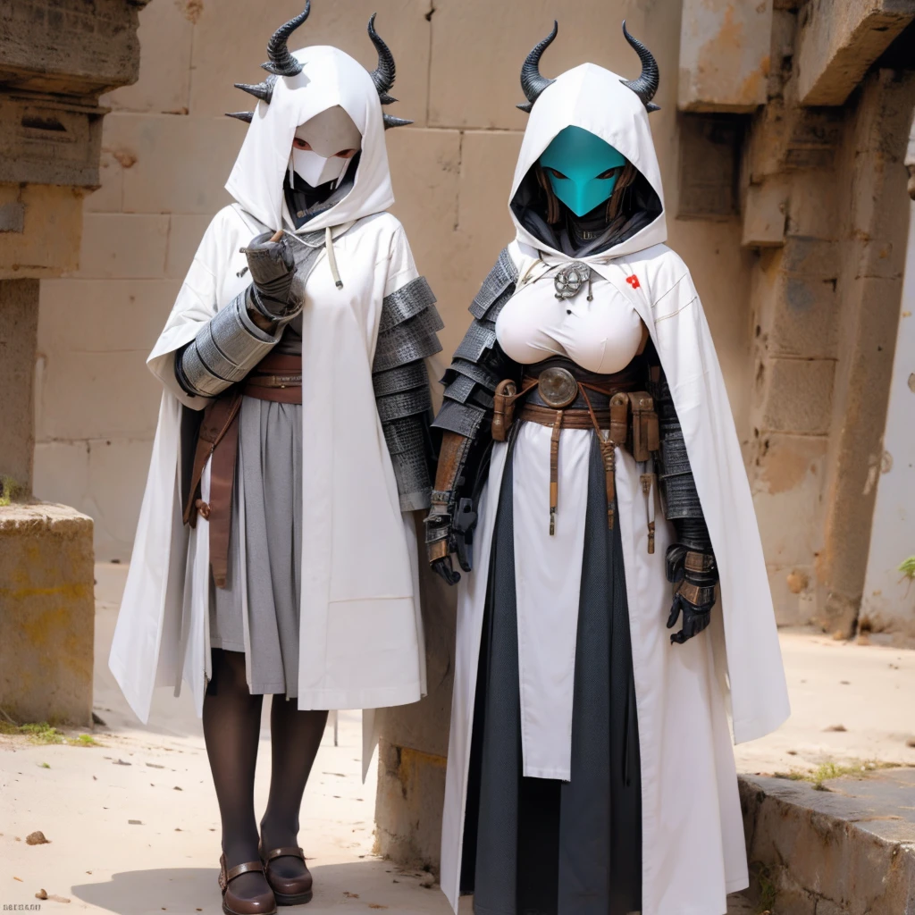 ((giganticbreasts)),pale skin,girl,clothed,dragon knight hooded cloak,Iron Mask