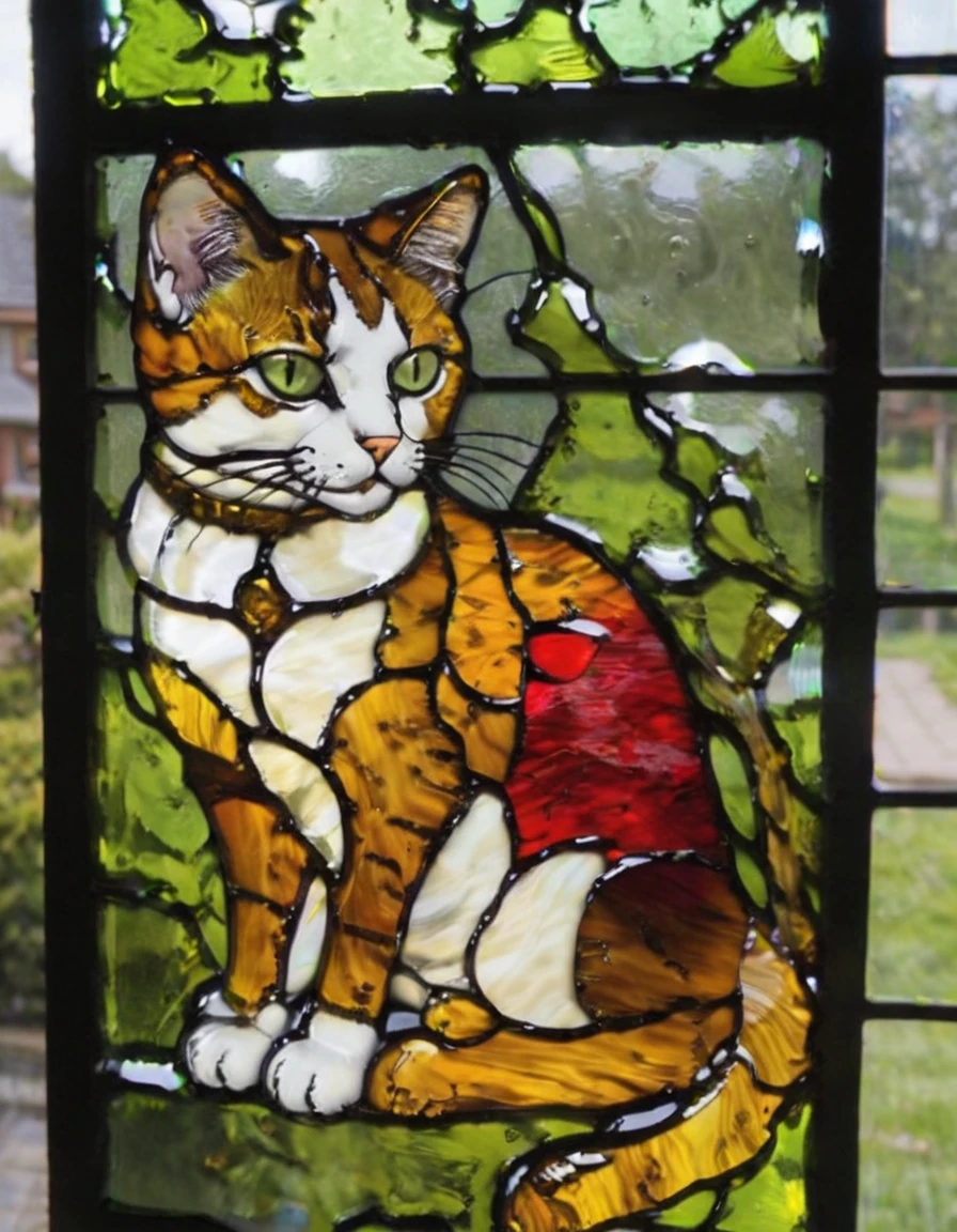 Stained glass windows made with d4bz,Cat pattern