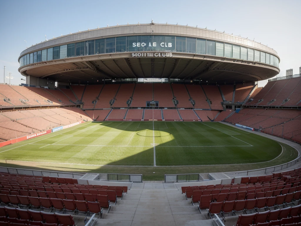 ((beste Qualität)), Soccer, Stadium, Red-White Club, Romanian Soccer Club, Empty stadium, Perspective within the stadium, Full stadium roof, 19,000 seat-only stadium, Really good stadium, All stadium stands are connected