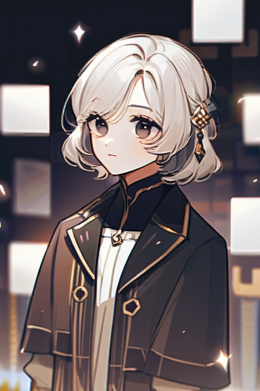 ((Лучшее качество)), ((шедевр)), (подробный), a girl with a square, white hair