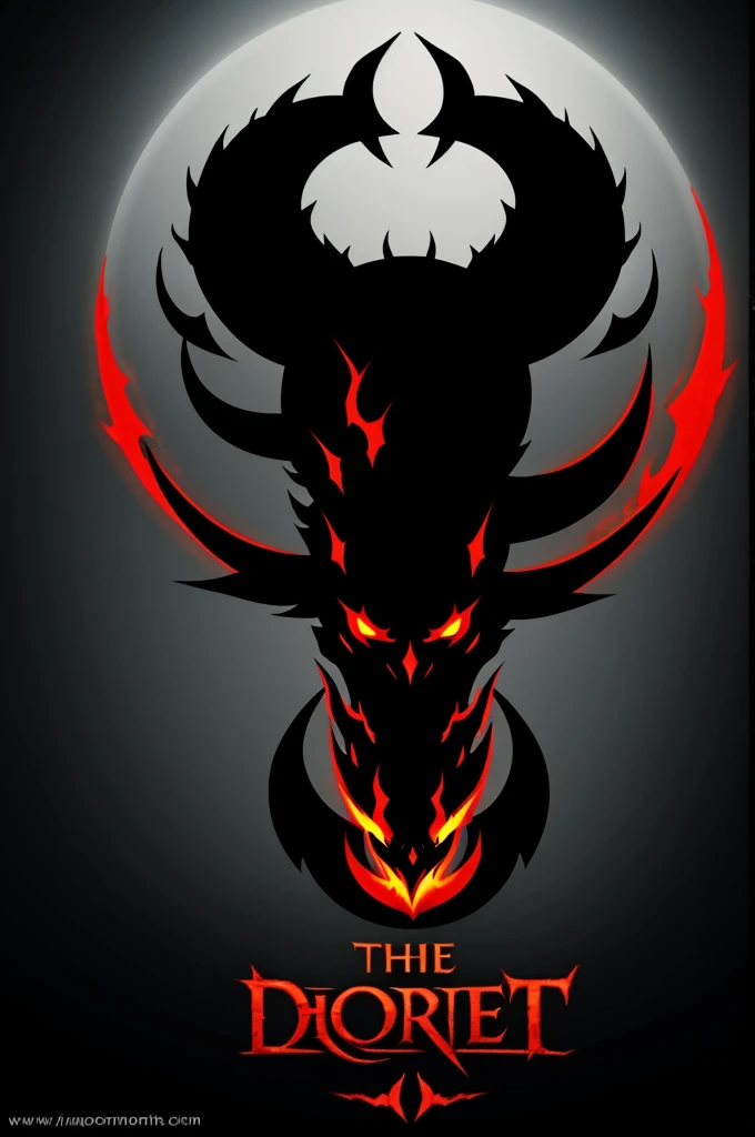 Generate a round dark spirit logo with dark spirit letters for video game