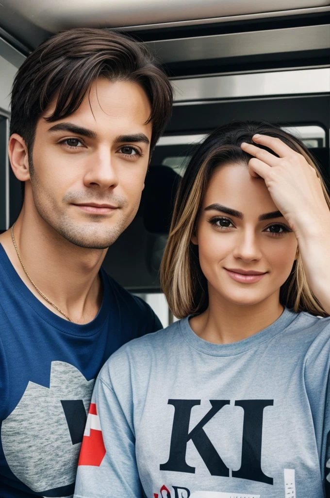 Image of a heterosexual wanker with the letter K on the woman and the letter A on the man on the t-shirts