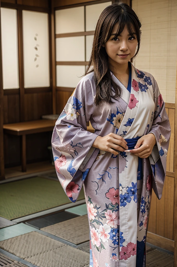 a girl with kimono