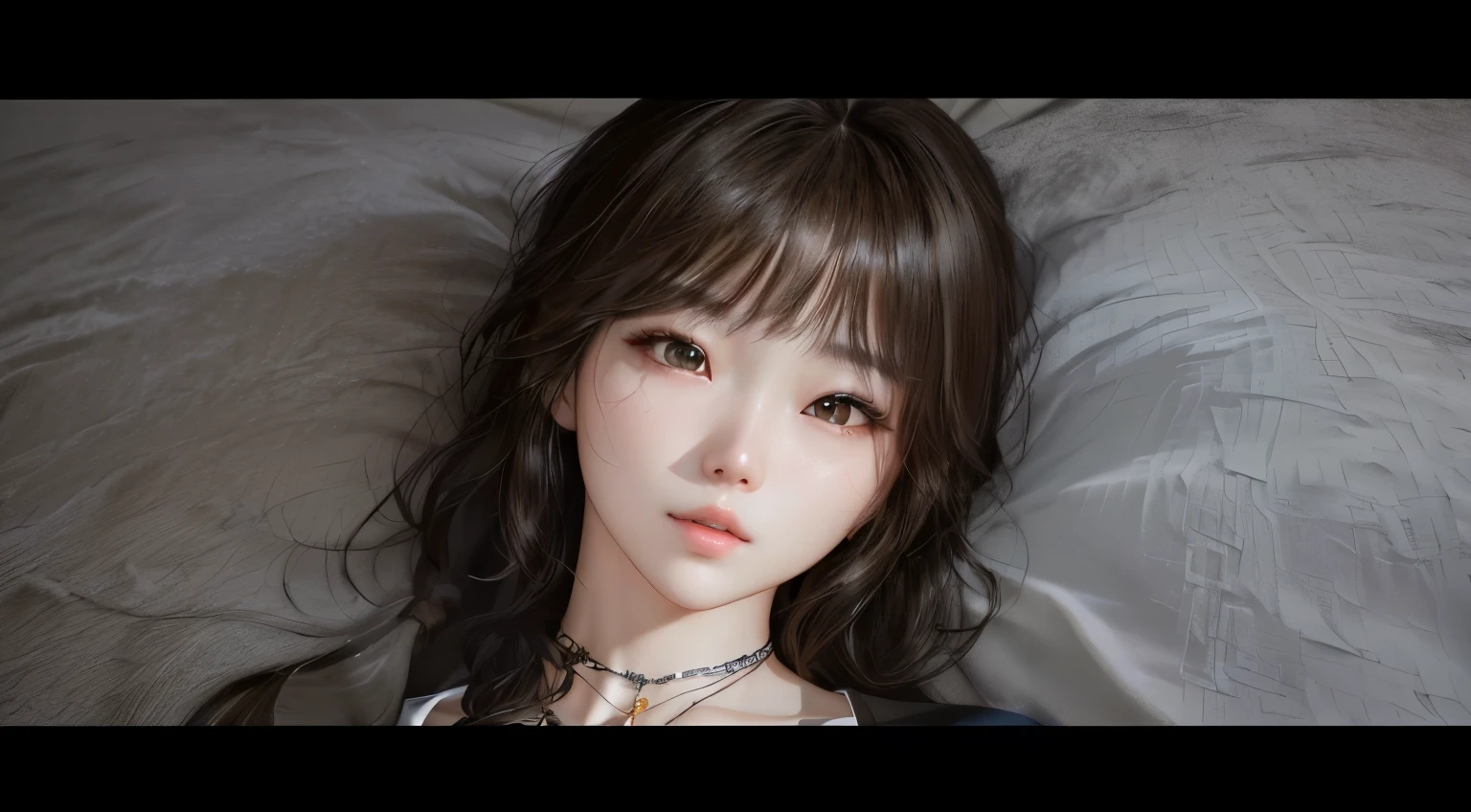 there is a korean girl with a necklace and a necklace on her neck, [ 4 k photorealism ]!!, [ 4 k photorealism ]!!!, photorealistic anime girl render, with very highly detailed face, render of april, 3 d anime realistic, photorealistic 35mm, ultra detailed content : face, soft portrait shot 8 k, 8k highly detailed face