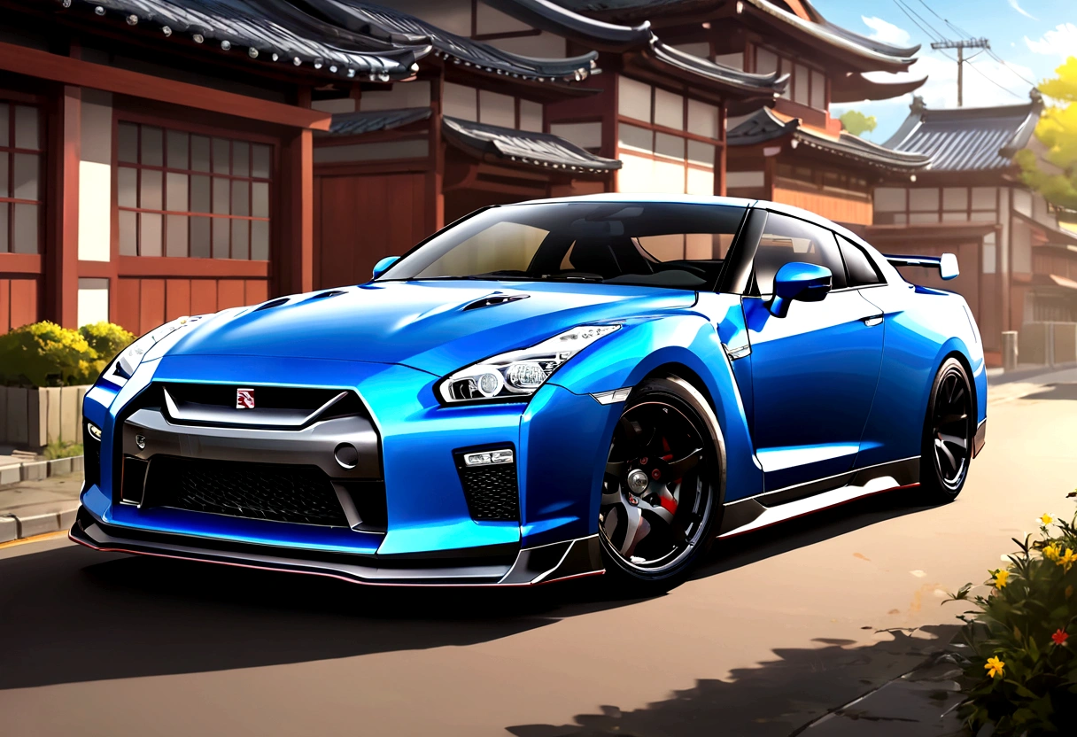 Japanese Anime Painting Nissan GTR Car