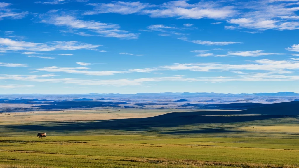 Plains,blue sky,A pig monster in the distance,32k,ultra-detail,