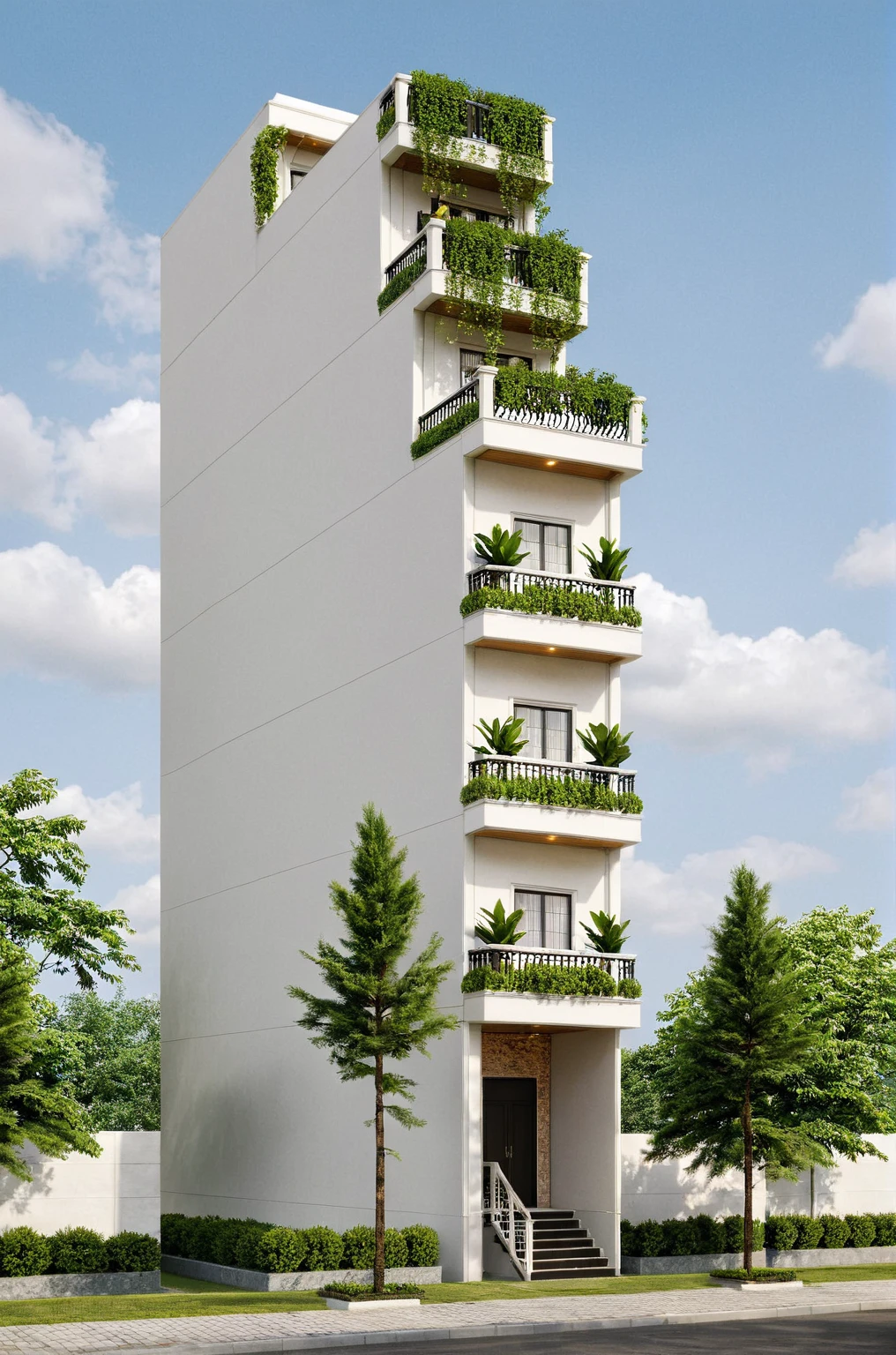 Raw photo,Masterpiece, high quality, best quality, authentic, super detail,
exterior, outdoors, house style indochine on the street ,aiaigroup
road,pavement, grass, trees, sky, cloud, (day:1.1)