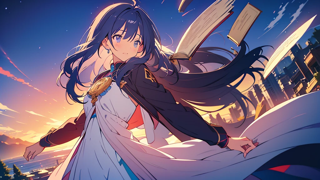 Woman choosing a book from the Akashic Records,anime,