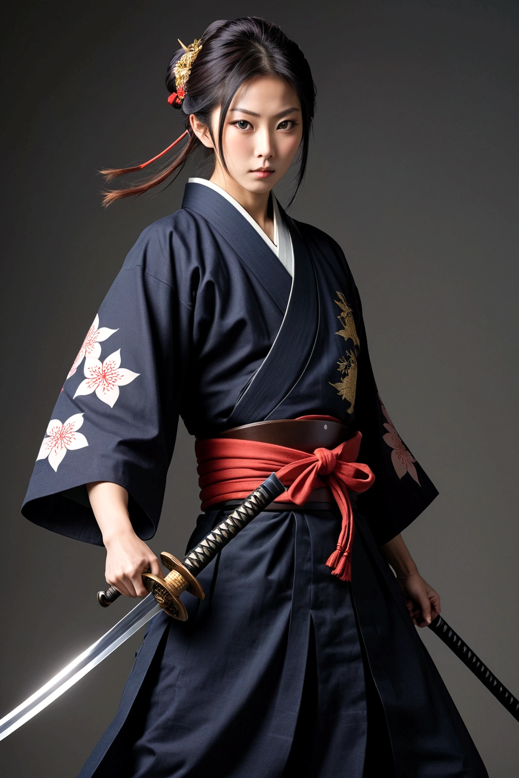 A style that combines traditional Japanese beauty with modern sensibilities.、A powerful and fantastical image。Fearless revolution and anti-war nation、Themes such as Samurai Warriors for Boys and Girls、starの光が描く歴史の物語。Elements of Sum、Boys and girls in Japanese combat uniforms in front、Holding a Japanese sword、たくさんのstar々and its shadow,night、star々、流star、Pose of fighting with a Japan sword