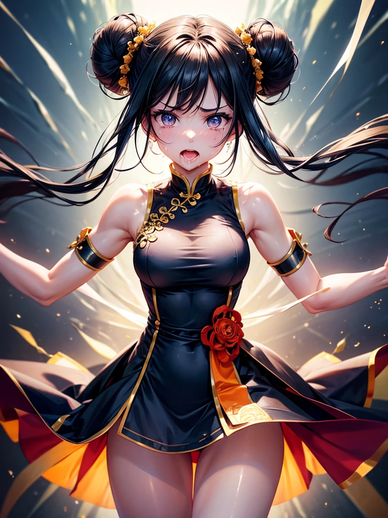 ((best quality)), ((masterpiece)), (detailed), perfect face, rhythmic gymnastics, ldancing with ribbon making spirals and circles with the ribbon, black hair, long hair, Surrealism, drop shadow, tachi-e, cinematic lighting, projected inset, Fujifilm, 8k, super detail, ccurate, best quality, UHD, anatomically correct, 16k