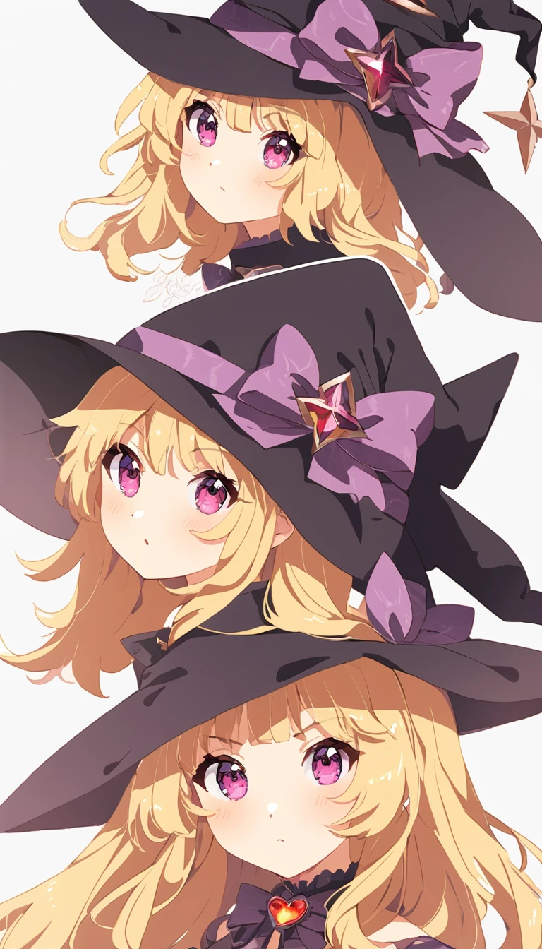 Close-up of a person in a hat and dress, marisa kirisame, Anime Moe Art Style, Detailed Anime Character Art, Zero-chan art, Black-haired wizard, I also make fan art, portrait of a young witch girl, dark witch character, Favorite character, Astral Witch Outfit、Blonde
