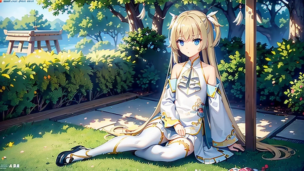 ((masterpiece)),(best quality),Official Art,Extremely detailed CG,Unity 8K wallpaper,Time magazine cover，Very detailed,Beautiful and delicate eyes,Extremely detailed face,1 girl,solitary,,(whole body:1.5),(small:1.3),White sweatshirt，spring，sunny，sunny，Cloudless，Japanese Garden，Wind Chimes，Sitting on the swing，
