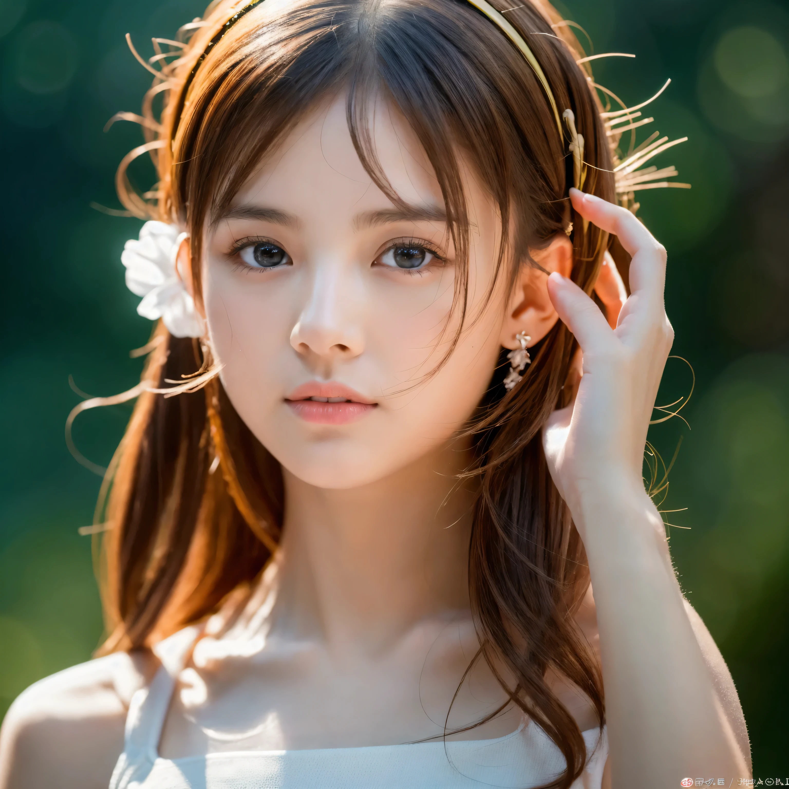 (RAW photos, 4K, masterpiece, High resolution, Very complex) (practical: 1.4), Light and delicate girl's features 1 girl, Single Focus, Summer noon, hot, 1990s\(style\), White skin, ), (Highest quality), (High resolution), (Very sophisticated),,(Beautiful 8k face),(Brown eyes),(Urzan-6500:1.0),(Lonely),( looking ~ side),(audience),(nba),Finishing touches,,look~ side,(~ side), ,(Basketball Sportswear),((Play basketball)),((Gym)),((speed)),(reality),