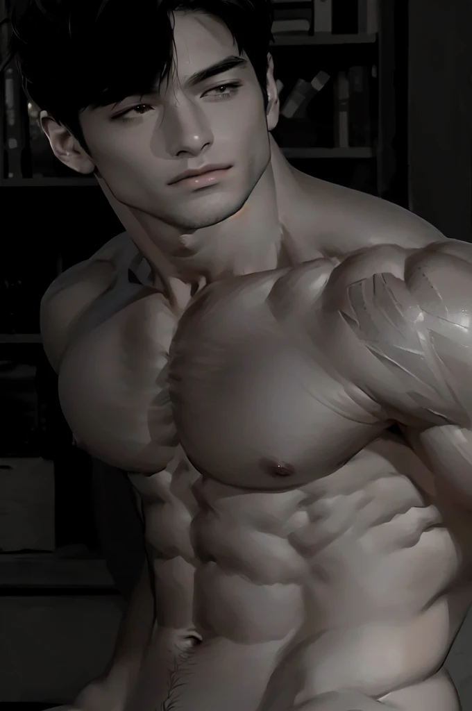 There is a man with a muscular body posing for a photo., detailed venous muscles, highly detailed upper body, detailed upper body, shirtless :: high detail, ultra detail. digital paint, detailed torso, muscular character, Realistic shaded perfect anatomy, detailed body, very detailed torso, detailed body and face, extremely detailed face and body, muscular male