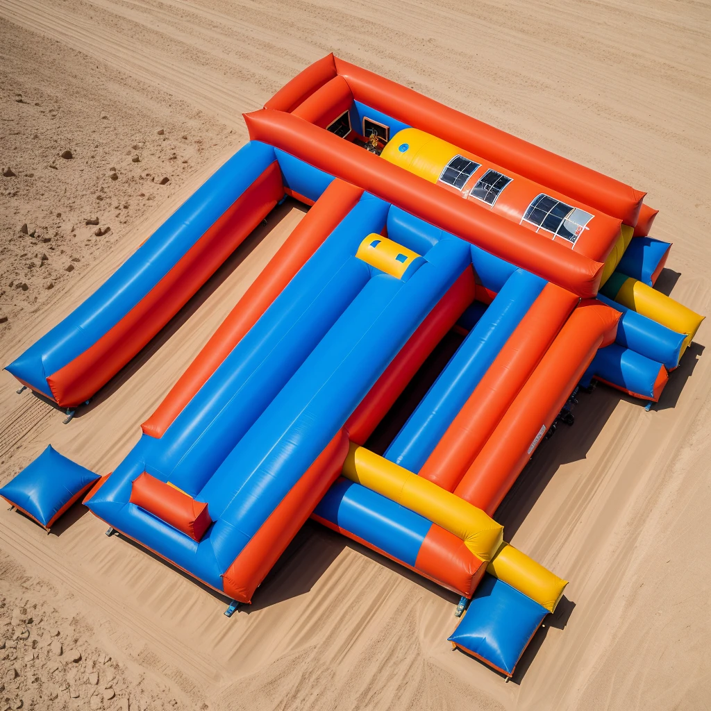Technology spaceship Mars space slide inflatable gas model product scene combination obstacle color variety and complexity
