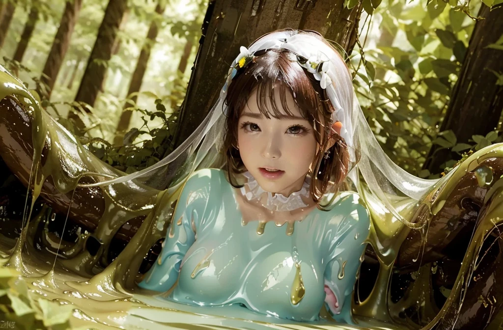 princess, slime, musterbation, she is touching herself