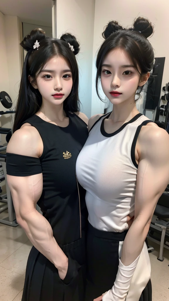 Four girls in school uniform pose for a photo in front of a mirror,,Confused eyes,Strong muscles,4 sisters,black,Shoulders visible,,Bow your head,Angry expression,Hammerhead,Upper body only,exercise,Korean beauty photo,Gothic beauty,Bow your head,Angry expression,very beautiful. Big Muscle, , Very strong, Distinct facial features, , Strong arms,, Strong Woman, Stunning beauty, Muscle characteristics, Big Arms, muscular!!, tall and big, Strong posture, Muscle tissue, , Muscle tissue, Asian women,avatar,Sportswear,Upper body only,