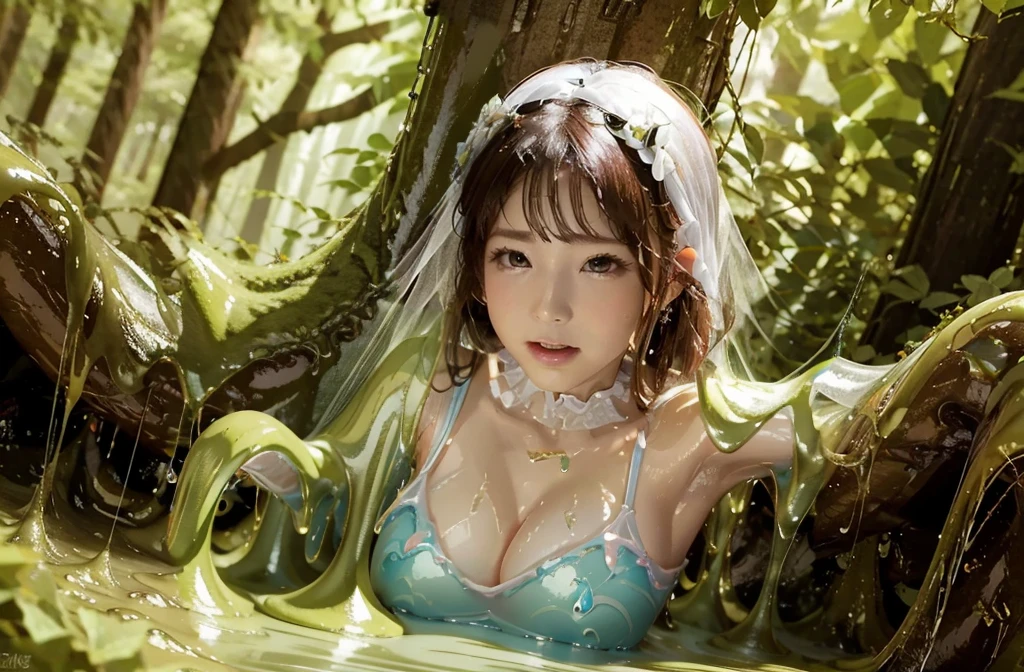 princess, slime, musterbation, she is touching herself