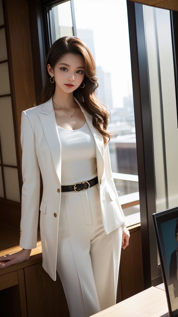 Tall and slender beauty、The beauty of the suit、Colossal 、undershirt、Cool Beauty、Career Woman、Japan beautieodeled、