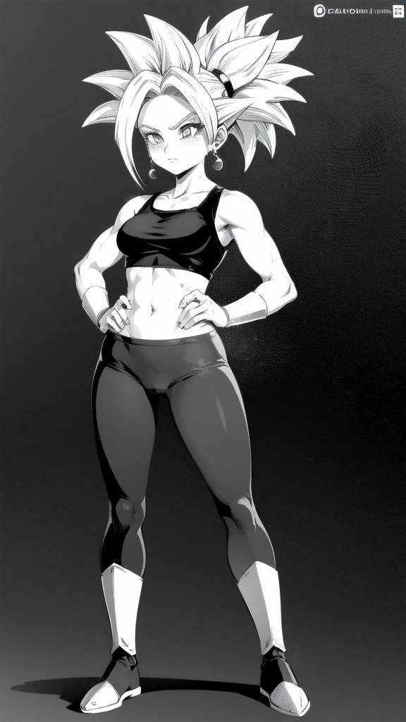 Kefla
Solo . Simple background , manga style , Fitgirl , Lineart , sfw , monochrome,greyscale,comic , Standing , Normal pose , sensual , Safe for work , fullbody , kefla_dragonball,jewelry, earrings, crop top