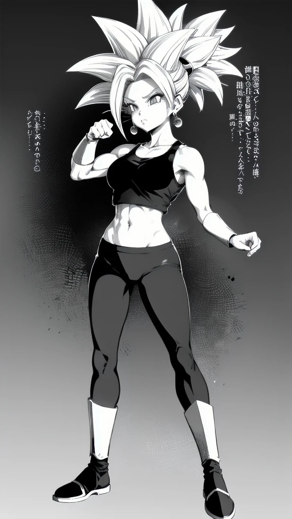 Kefla
Solo . Simple background , manga style , Fitgirl , Lineart , sfw , monochrome,greyscale,comic , Standing , Normal pose , sensual , Safe for work , fullbody , kefla_dragonball,jewelry, earrings, crop top