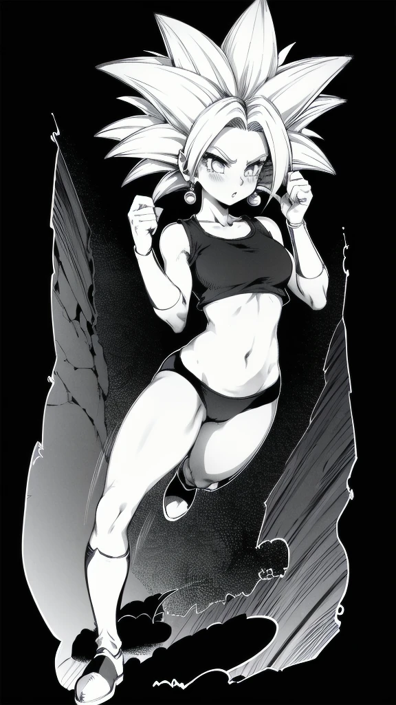 Kefla
Solo . Simple background , manga style , Fitgirl , Lineart , sfw , monochrome,greyscale,comic , Standing , Normal pose , sensual , Safe for work , fullbody , kefla_dragonball,jewelry, earrings, crop top