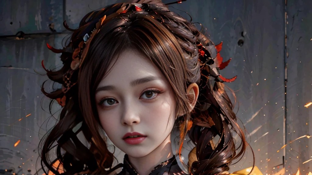 ((best best quality)), ((MasterPiece)), (Detail:1.4), 3D, A beautiful cyberpunk female image,HDR(high dynamic range),RayTrace,nvidia rtx,The ultra-Resolution,Unreal 5,Subsurface scattering、pbr texturing、postprocessing、Anisotropic Filtering、depth offield、Maximum Clarity and Clarity、Many-Layer Textures、Albedo and Specular map、Surface coloring、Mitsu-Accurate simulation of material interactions、Perfect Scale、octanerendering、Two-colored light、large aperture、low ISO、white balance、Rule of Thirds、8K RAW、beautiful bright pupils,flowing robe,Fine pupils,Detailed face and eyes,Long Lashes,Blushlush,voluminous hair,Tender red lips