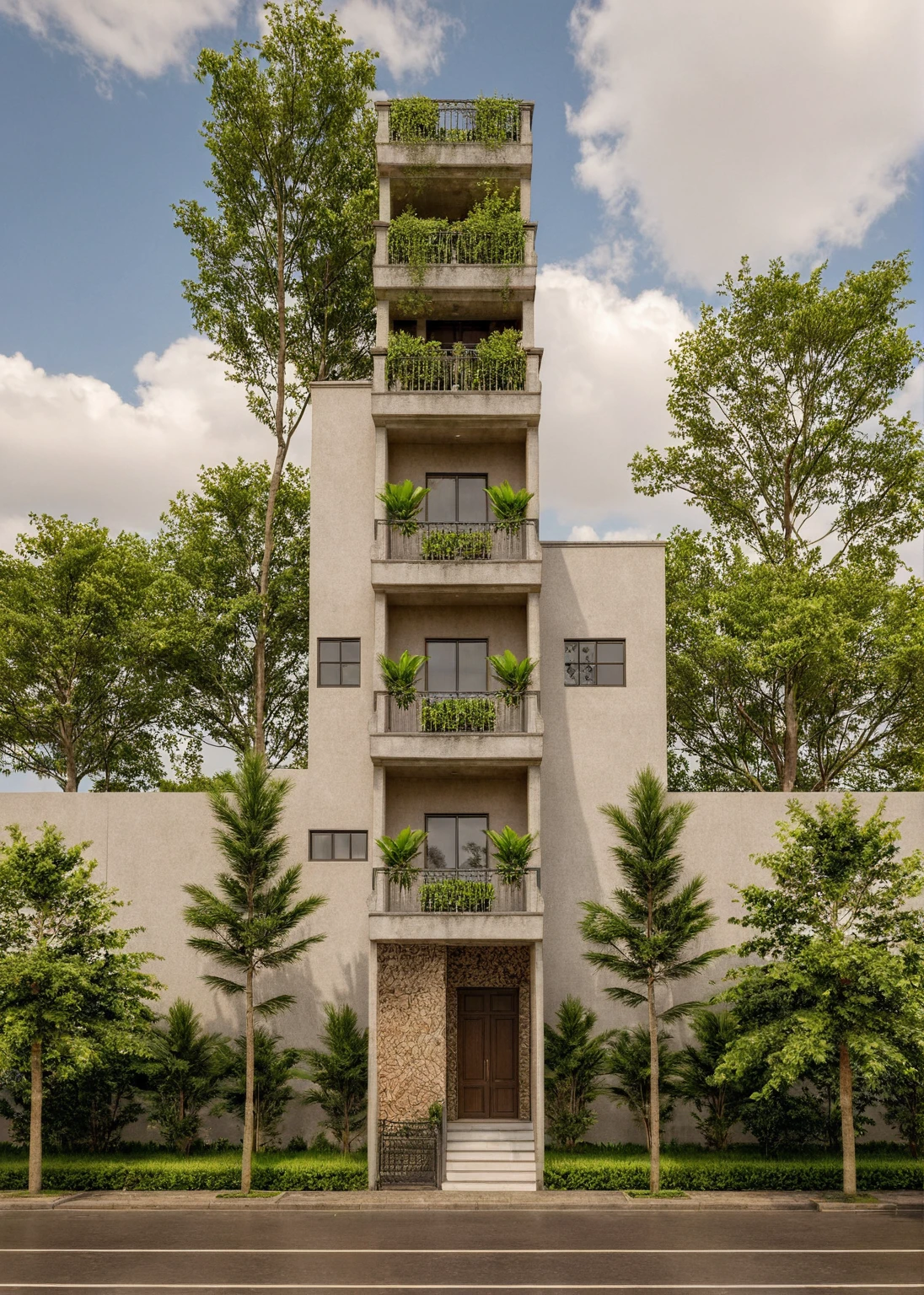 Raw photo,Masterpiece, high quality, best quality, authentic, super detail,
exterior, outdoors, house style indochine on the street ,aiaigroup
road,pavement, grass, trees, sky, cloud, (day:1.1)