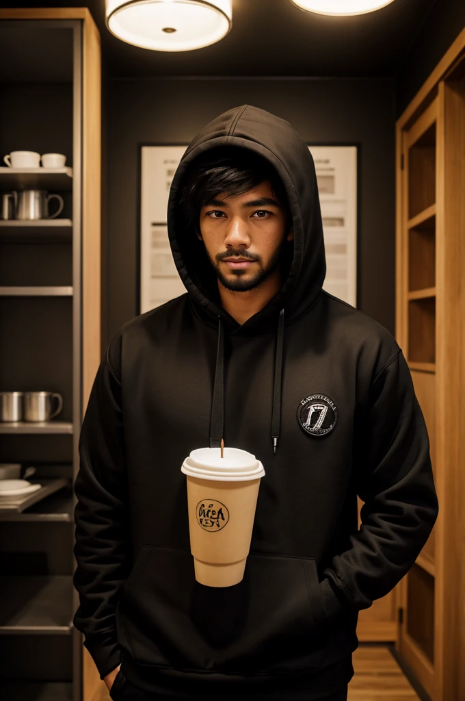 by zackary911, (coffeesoda:1.1), hioshiru, zackary911, puro, anthro, male, solo, clothing, fur, 2022, black clothing, hoodie, black topwear, lidded eyes, cook