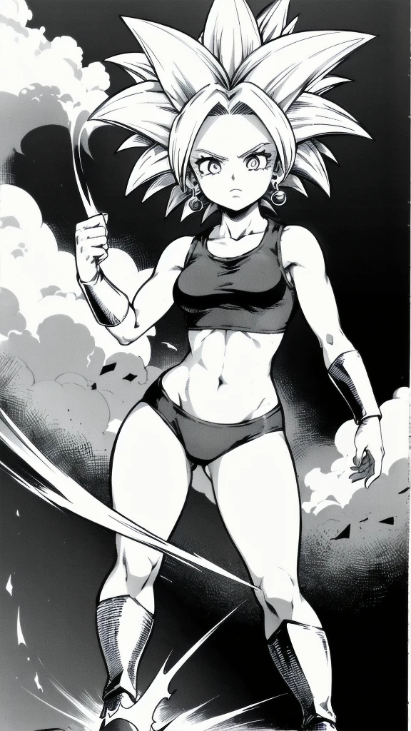 Kefla
Solo . Simple background , manga style , Fitgirl , Lineart , sfw , monochrome,greyscale,comic , Standing , Normal pose , sensual , Safe for work , fullbody , kefla_dragonball,jewelry, earrings, crop top