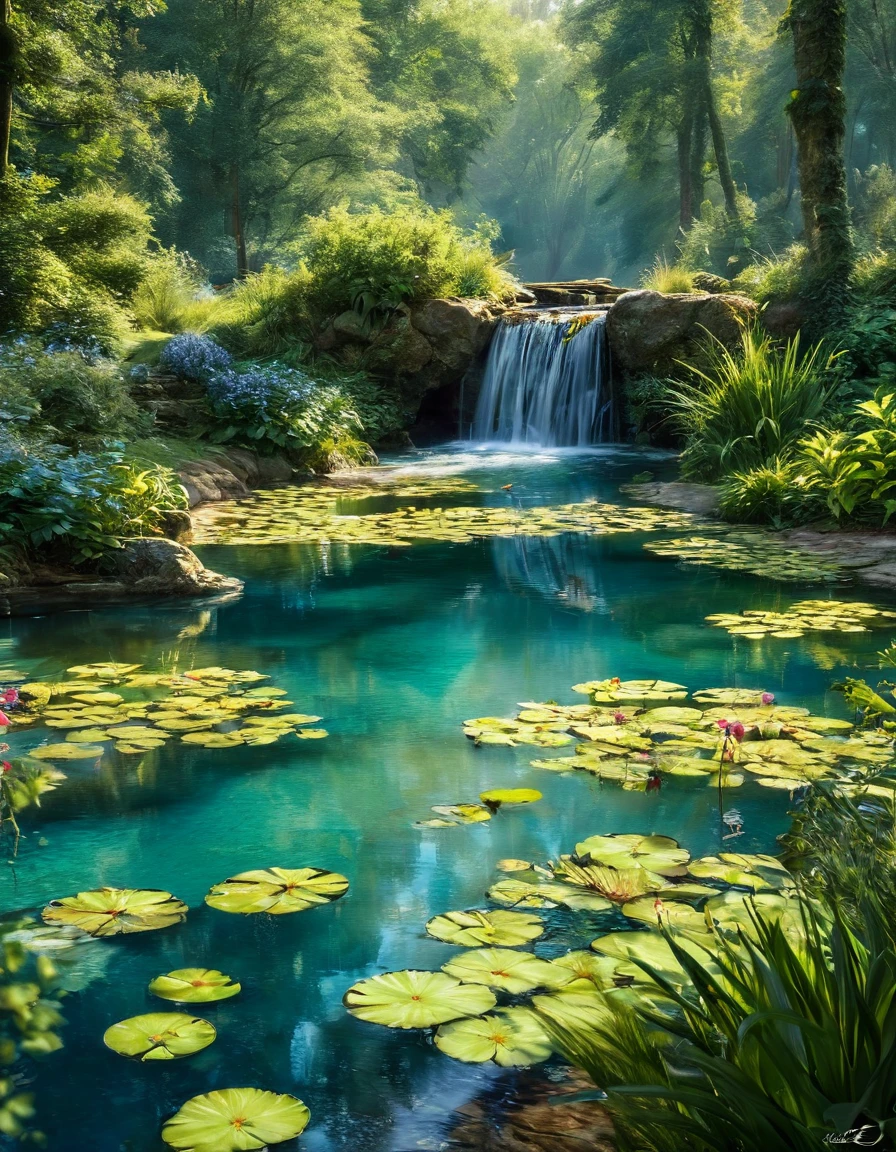 Une IMMENSE ombrelle en dentelle d'eau gelée finement ciselée et ajourée offre de l'ombre à une sublime femme heureuse et radieuse marchant dans un parc, quelques gouttes d'eau perlent du bords de l'ombrelle, proportions parfaites, masterpiece, hyperRéaliste, masterpiece, superior quality, high resolution, Extremely detailed, highly detailed 8K wallpaper, détails fractales
