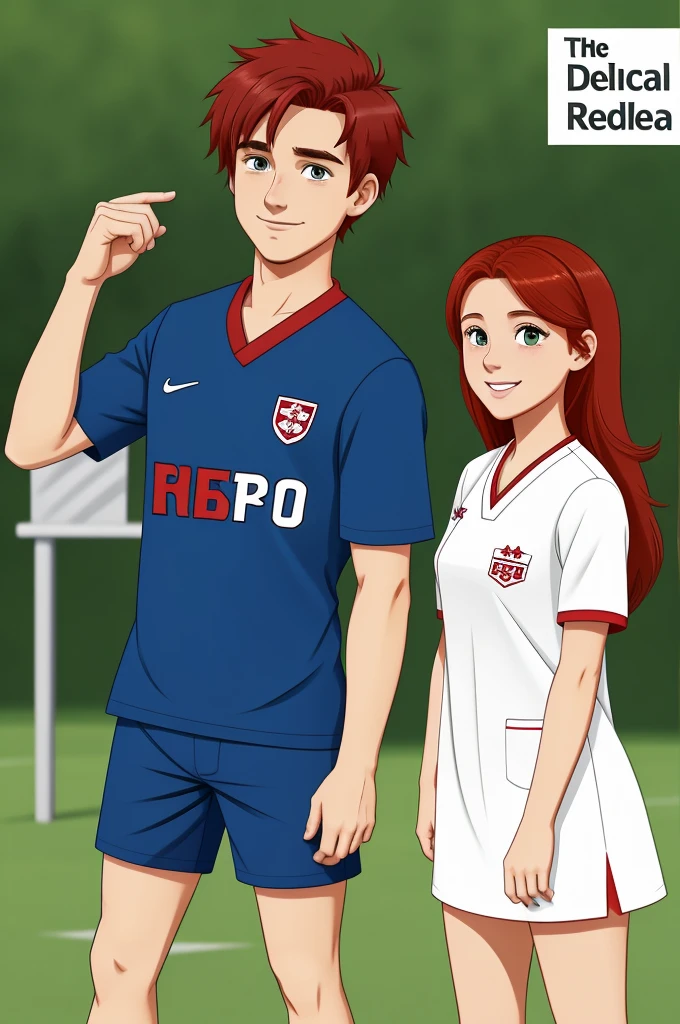 
2 CHARACTERS She red-haired girl doctor from rural areas. animated cartoon.

The Soccer Player Boy, number 10 shirt. animated cartoon.

For a book cover.