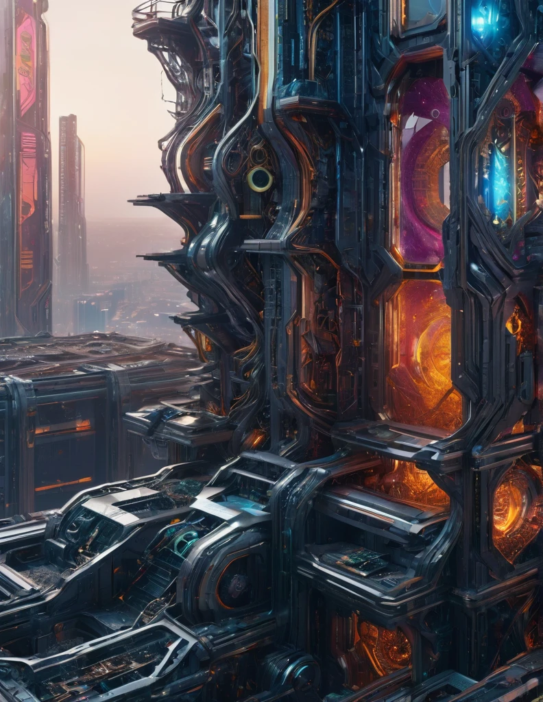 Complex 3d rendering ultra-detailed  , biomechanical , simulated 150mm shot, beautiful natural soft edge light, crystal , roots, delicate lace, colorful details, intricate details, mesh threads, mandelbro fractals, body muscles, cable wires, microchips, badasses, surreal, ultra-detailed, octane rendering, volumetric lighting, 8k post-production,  color , metallic  details , futuristic  , power , Techwear, guns, angle , ruined building, 