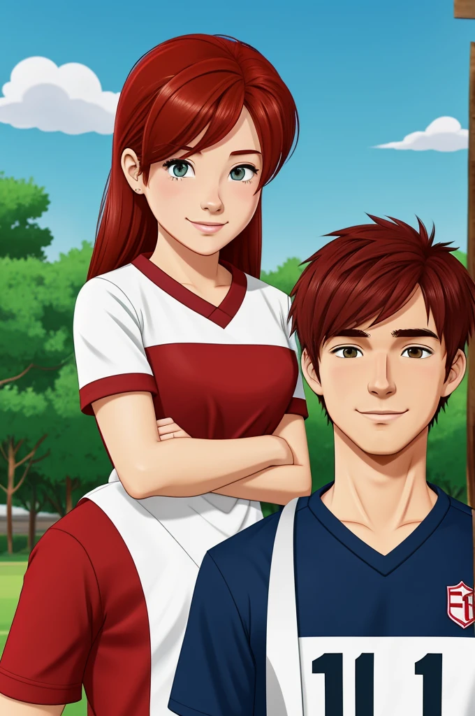 2 CHARACTERS She red-haired girl doctor from rural areas. animated cartoon.
The Soccer Player Boy, number 10 shirt. animated cartoon.
For a book cover.