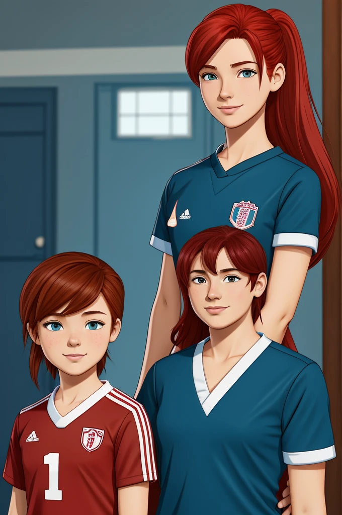 
2 CHARACTERS She red-haired girl doctor from rural areas. animated cartoon.

The Soccer Player Boy, number 10 shirt. animated cartoon.

For a book cover.