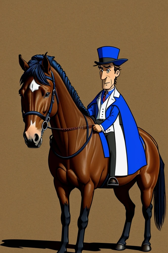 Draw an animated horse dressed as a doctor