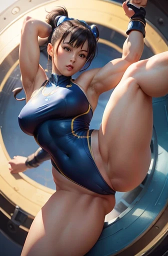 Ultra HD、Ultra high definition、Noise Reduction、perfection、gym、mat、Gymnastics、Gymnast、Horizontal bar athlete、((Grab onto the iron bar、Hanging from an iron bar、Hurrah pose))、leotard、beautiful girl、Camel Toe、Giant tit、Nipple Puffs、Cleavage、Plump、Super big breasts、Super big butt、Big wheels