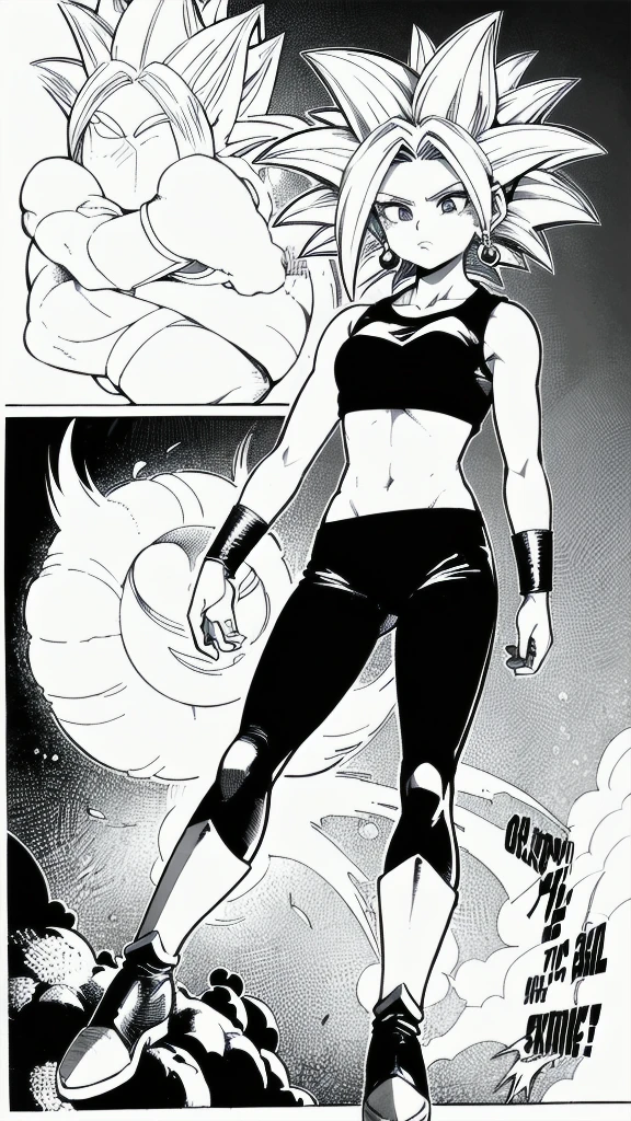 Kefla
Solo . Simple background , manga style , Fitgirl , Lineart , sfw , monochrome,greyscale,comic , Standing , Normal pose , sensual , Safe for work , fullbody , kefla_dragonball,jewelry, earrings, crop top , arm crossed