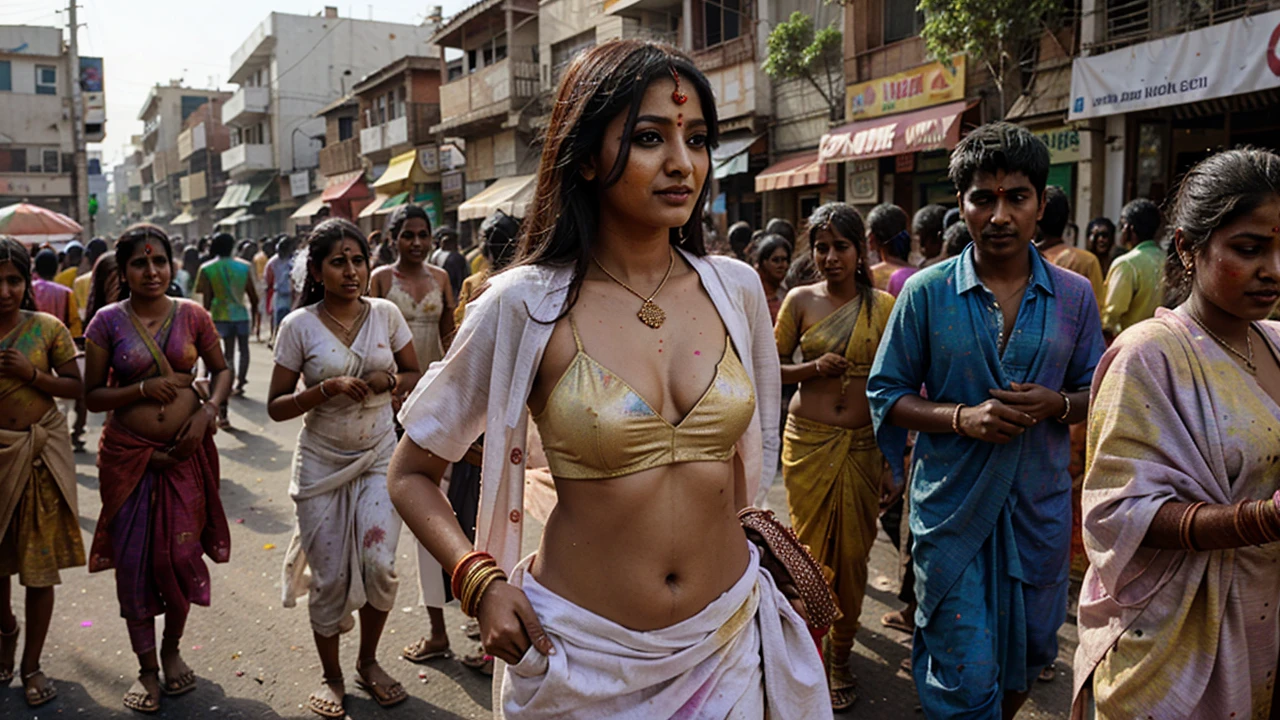 Indian bride holi on street