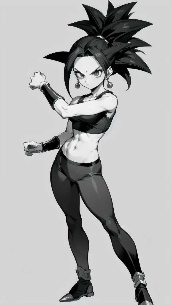 Kefla
Solo . Simple background , manga style , Fitgirl , Lineart , sfw , monochrome,greyscale,comic , Standing , Normal pose , sensual , Safe for work , fullbody , kefla_dragonball,jewelry, earrings, crop top , sexy